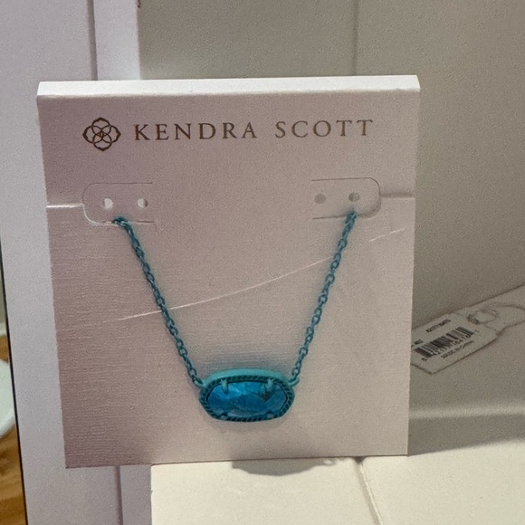BRAND NEW LIMITED EDITION kendra scott elisa matte necklace aqua howlite - Picture 3 of 6